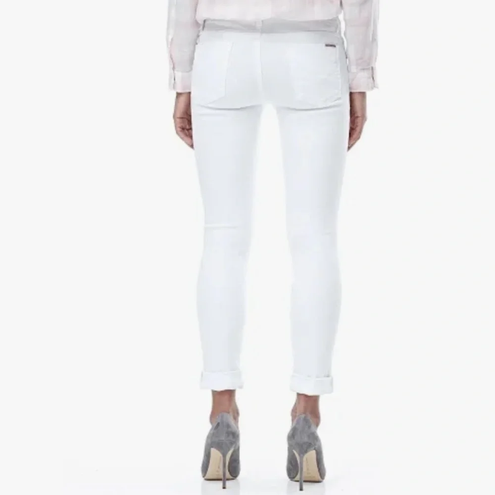 Hudson Jeans Tally Crop white jeans rolled cuffs‎ skinny Sz 26